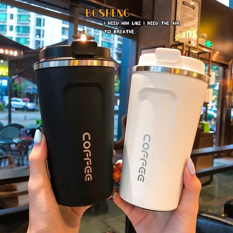 Vacuum Insulated Temperature Display Coffee Mug 510 ML | Stainless Steel Coffee Mug | Insulated Travel Mug | Double-Wall Insulation Hot & Cold Smart Coffee Tumbler Traveling Mug - Kalesh Monk