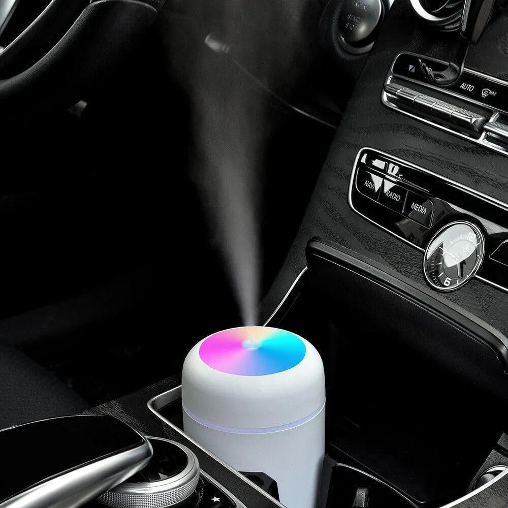Colorful Mini Humidifier – USB Portable Cool Mist Diffuser with LED Mood Light | Compact Aroma Air Purifier for Bedroom, Car & Desk
