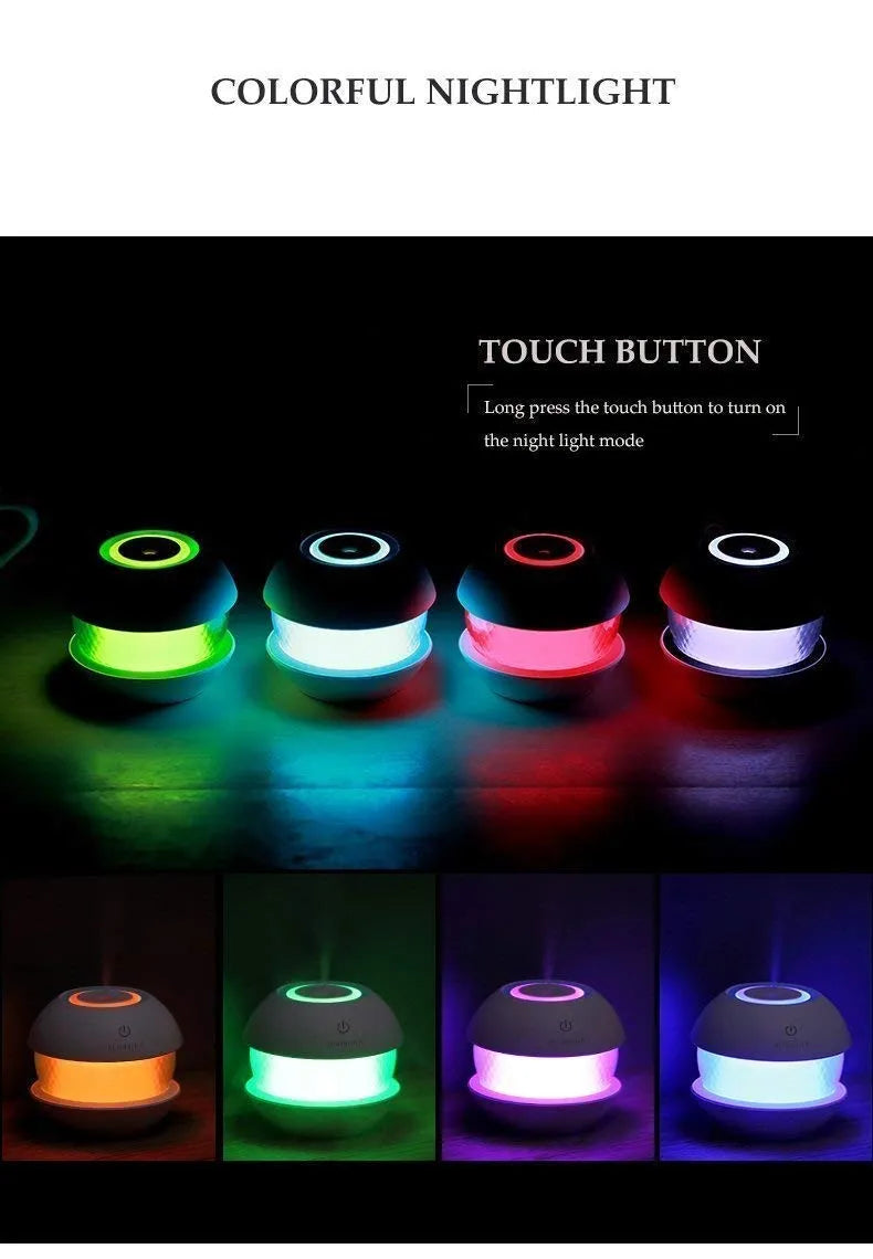 Diamond Humidifier – USB Cool Mist Aroma Diffuser with LED Light | Elegant Crystal-Style Air Purifier for Bedroom, Office & Gifting