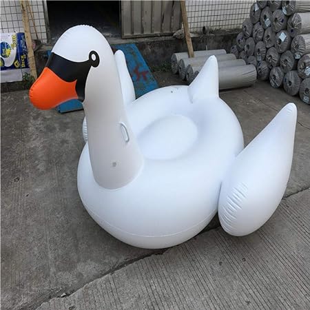 Swan pool inflatables boat,Water inflatable little swan floating row pvc blowing white swan floating bed for pool in hot summers. - Kalesh Monk