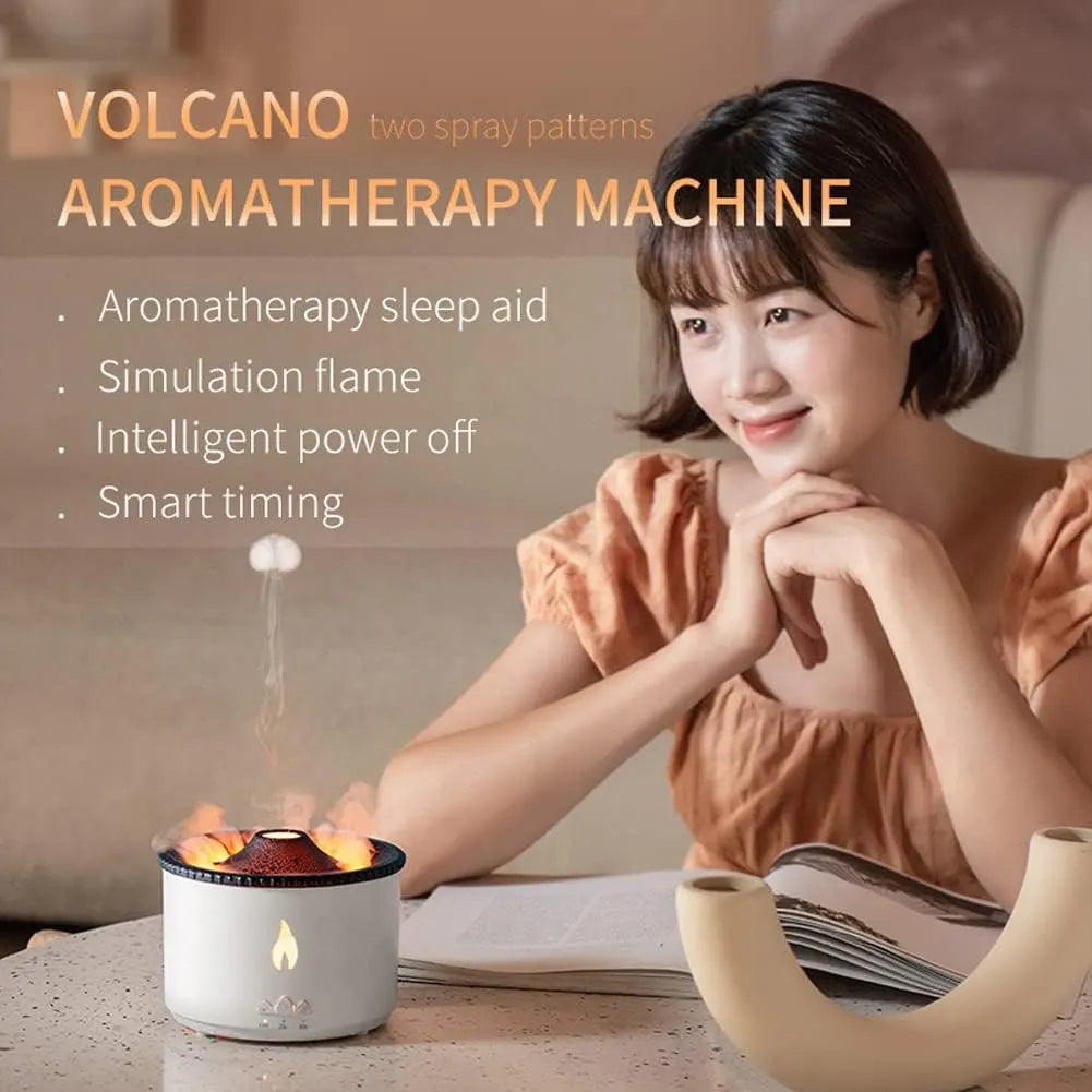 Volcano LED Humidifier – Aromatherapy Diffuser with Lava Effect | Cool Mist Air Purifier & Night Light for Home, Office & Bedroom