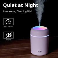 Colorful Mini Humidifier – USB Portable Cool Mist Diffuser with LED Mood Light | Compact Aroma Air Purifier for Bedroom, Car & Desk
