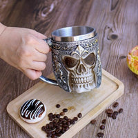 3D Skull Viking Stainless Steel Coffee Mug