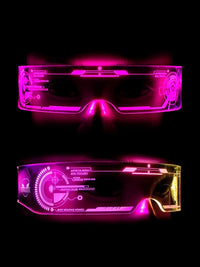 Luminous LED Futuristic Goggles for Party & Cosplay – Rechargeable Light Up Glasses for Rave, Festival, Halloween & Night Events