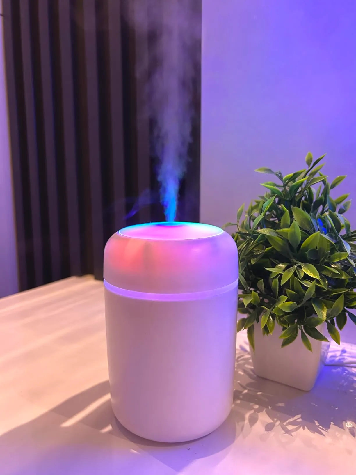 Colorful Mini Humidifier – USB Portable Cool Mist Diffuser with LED Mood Light | Compact Aroma Air Purifier for Bedroom, Car & Desk