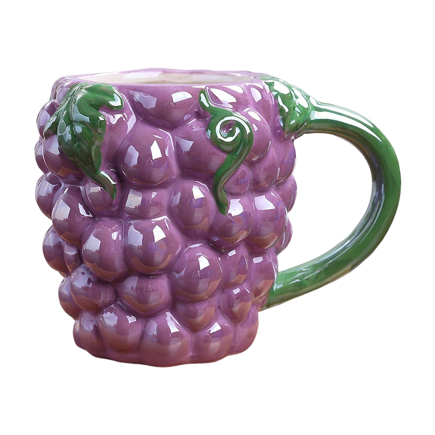 Grapes Ceramic Fruit Shape Glazed Ceramic Coffee Mug (450 ml) - Kalesh Monk