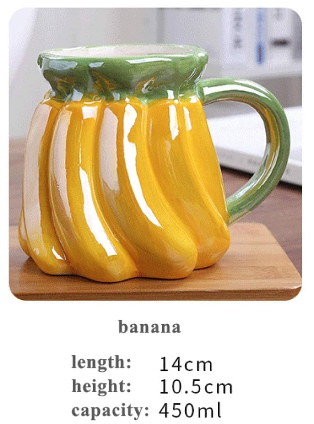 Banana Shape Ceramic Mug for Tea, Milk, Coffee Cup for Fruit Lovers