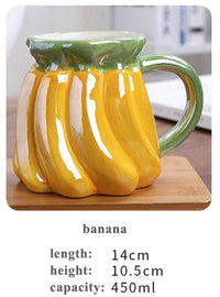 Banana Shape Ceramic Mug for Tea, Milk, Coffee Cup for Fruit Lovers