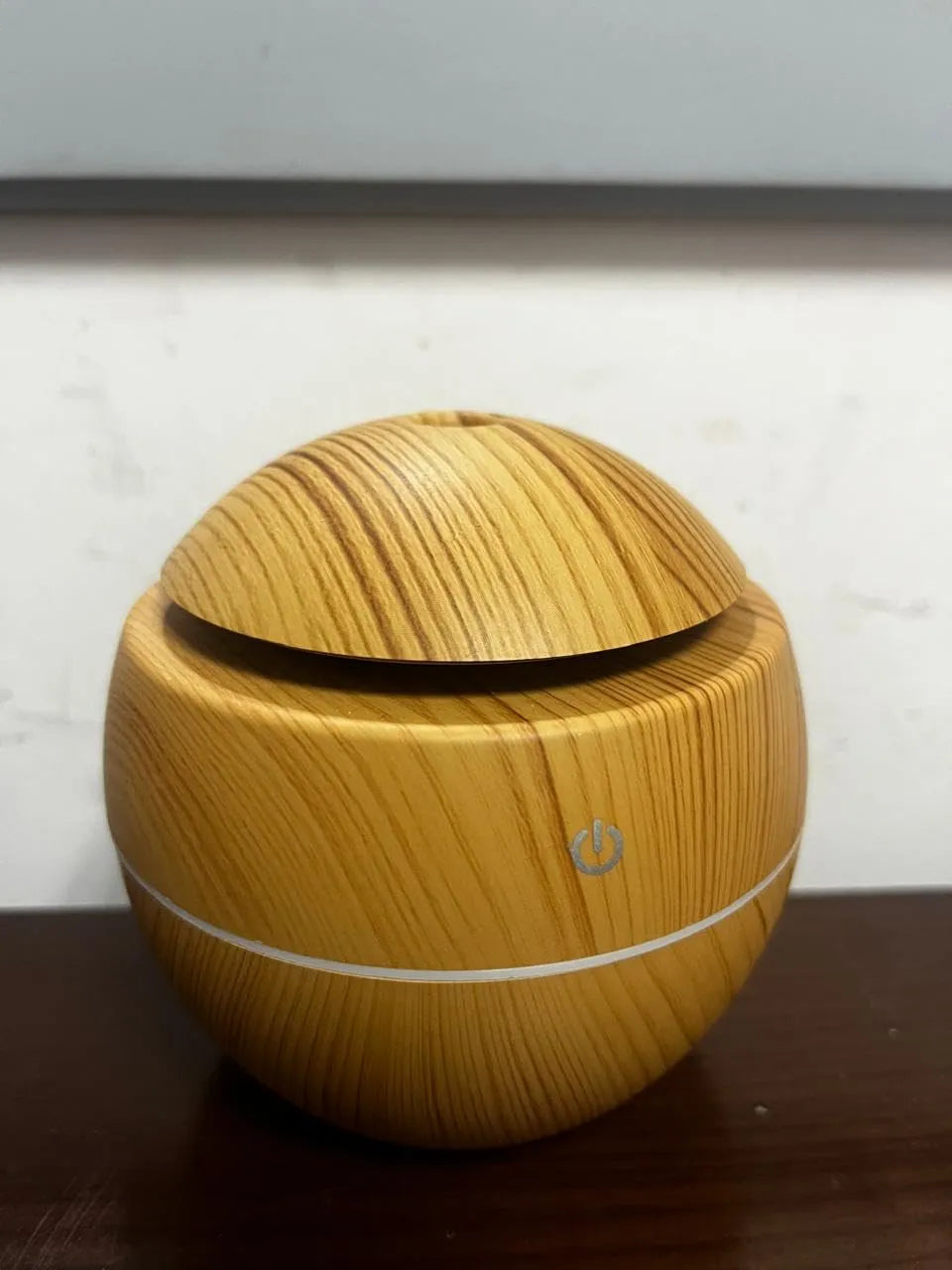 Dark Wood Grain Humidifier – USB Aroma Diffuser with Cool Mist & LED Light | Essential Oil Air Purifier for Bedroom, Office & Home Decor