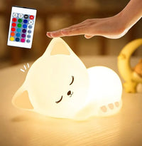 Soft Silicone Cat Seven Colors LED Night Light - Kalesh Monk