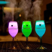 Wine Bottle Humidifier – USB Mini Cool Mist Diffuser with LED Light | Portable Aroma Air Purifier for Desk, Bedroom & Gifting