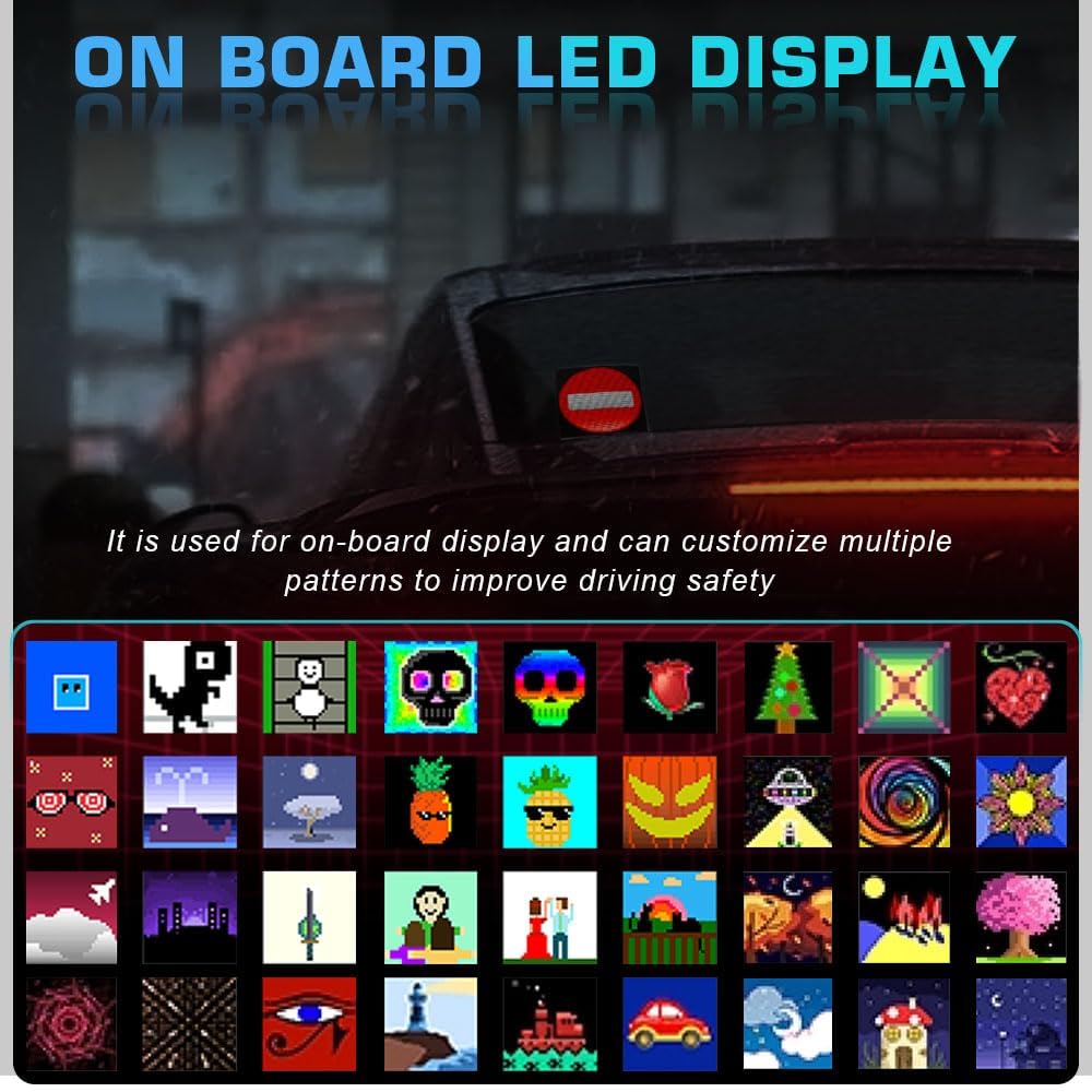 32 x 32 Inch Programmable LED Display Cell Phone Control Screen for Car Home Decoration, 1 Set Max Display, Advertising - Kalesh Monk