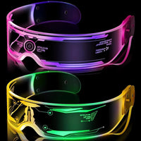 Luminous LED Futuristic Goggles for Party & Cosplay – Rechargeable Light Up Glasses for Rave, Festival, Halloween & Night Events