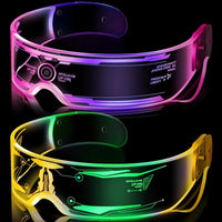 Luminous LED Futuristic Goggles for Party & Cosplay – Rechargeable Light Up Glasses for Rave, Festival, Halloween & Night Events