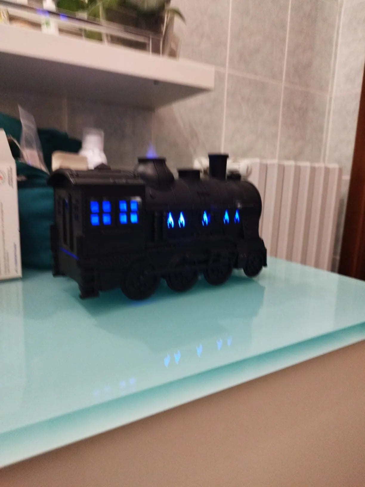 Train Humidifier with LED Steam Effect – Cute Aromatherapy Diffuser & Night Light | USB Rechargeable Cool Mist Air Purifier for Home & Desk