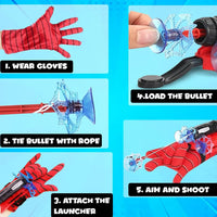 Spider Web Shooter Toy for Kids – Wrist Launcher Roleplay Kit with Glove & Dart Refills | Party Costume & Cosplay Prop for Boys & Girls