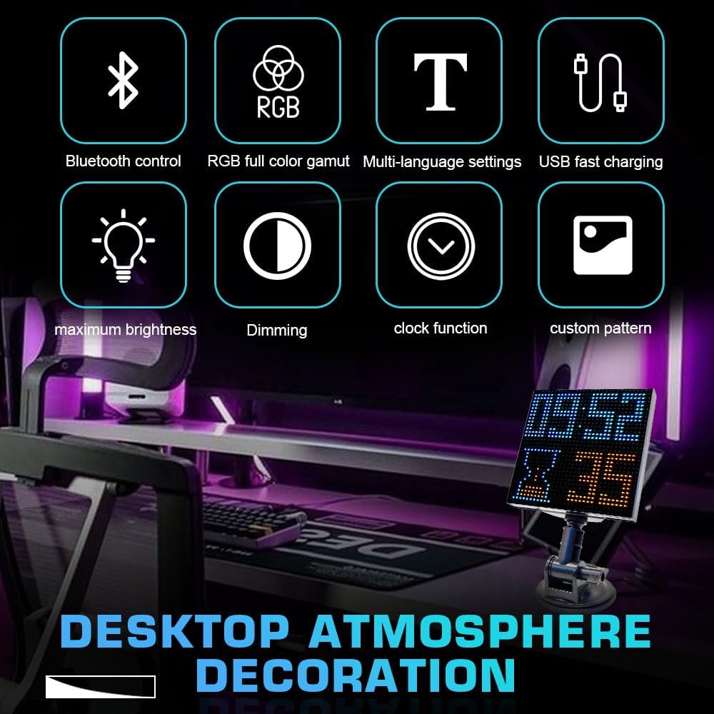 32 x 32 Inch Programmable LED Display Cell Phone Control Screen for Car Home Decoration, 1 Set Max Display, Advertising - Kalesh Monk