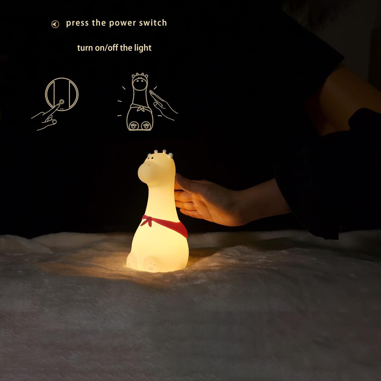 Cute Giraffe Animal Silicone Led Lamp For Baby Room Decor For Kids Room - Kalesh Monk