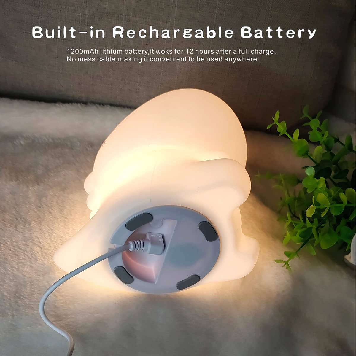 Kids Night Light Cute Dinosaur,Silicone Nursery Lamp for Baby - Kalesh Monk