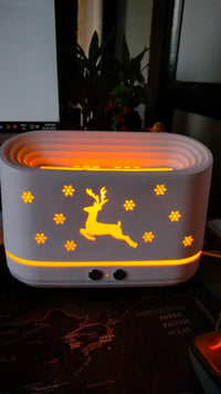 Flame Humidifier with LED Fire Effect – Cool Mist Aromatherapy Diffuser | USB Portable Air Purifier & Mood Light for Bedroom & Home Decor