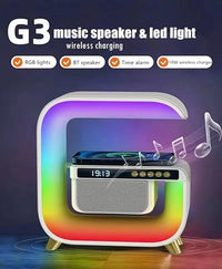 RGB LED Speaker Rgb Night Lamp with app Wireless Charger Alarm Clock Desk Lamp Wireless Charging Wakeup Light - Kalesh Monk
