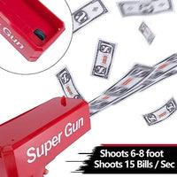 Supreme Style Money Gun – Cash Blaster Toy with Fake Dollar Bills | Ultimate Party Prop for Weddings, Birthdays, Bachelor Nights & Celebrations