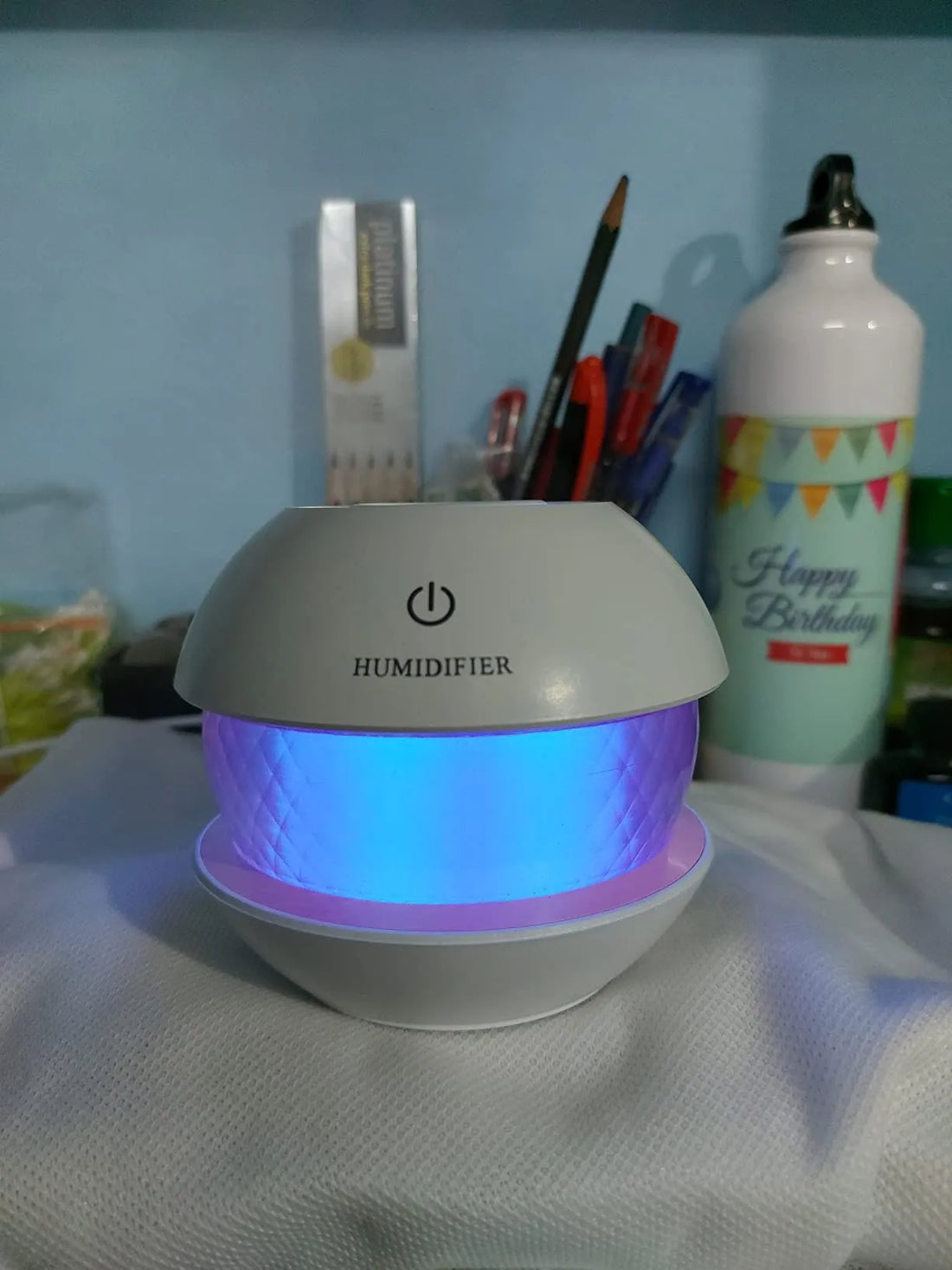 Diamond Humidifier – USB Cool Mist Aroma Diffuser with LED Light | Elegant Crystal-Style Air Purifier for Bedroom, Office & Gifting