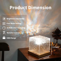 Dynamic Rotating Water Ripple Night Light, Color Changing Crystal Lamp with Remote