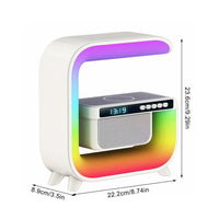 RGB LED Speaker Rgb Night Lamp with app Wireless Charger Alarm Clock Desk Lamp Wireless Charging Wakeup Light - Kalesh Monk
