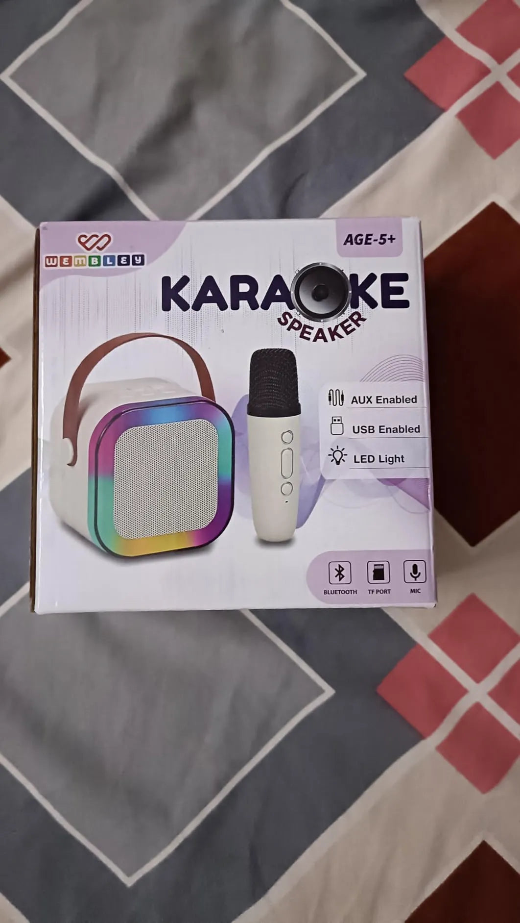 Rechargeable Wireless Karaoke Microphone with Built-in Bluetooth Speaker – 5-in-1 Mic for Singing, Parties, Family Fun & Travel