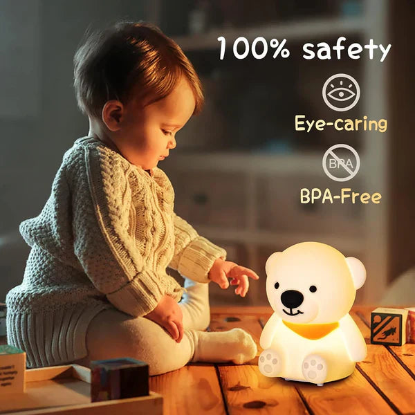 Bear Night Light for Kids,16 Colour Changing Baby Night Light