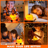 Pumpkin LED Lamp – Rechargeable Silicone Night Light for Gifting & Bedroom