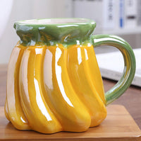 Banana Shape Ceramic Mug for Tea, Milk, Coffee Cup for Fruit Lovers