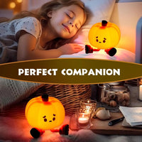 Pumpkin LED Lamp – Rechargeable Silicone Night Light for Gifting & Bedroom
