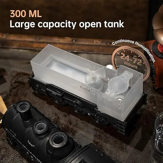 Train Humidifier with LED Steam Effect – Cute Aromatherapy Diffuser & Night Light | USB Rechargeable Cool Mist Air Purifier for Home & Desk