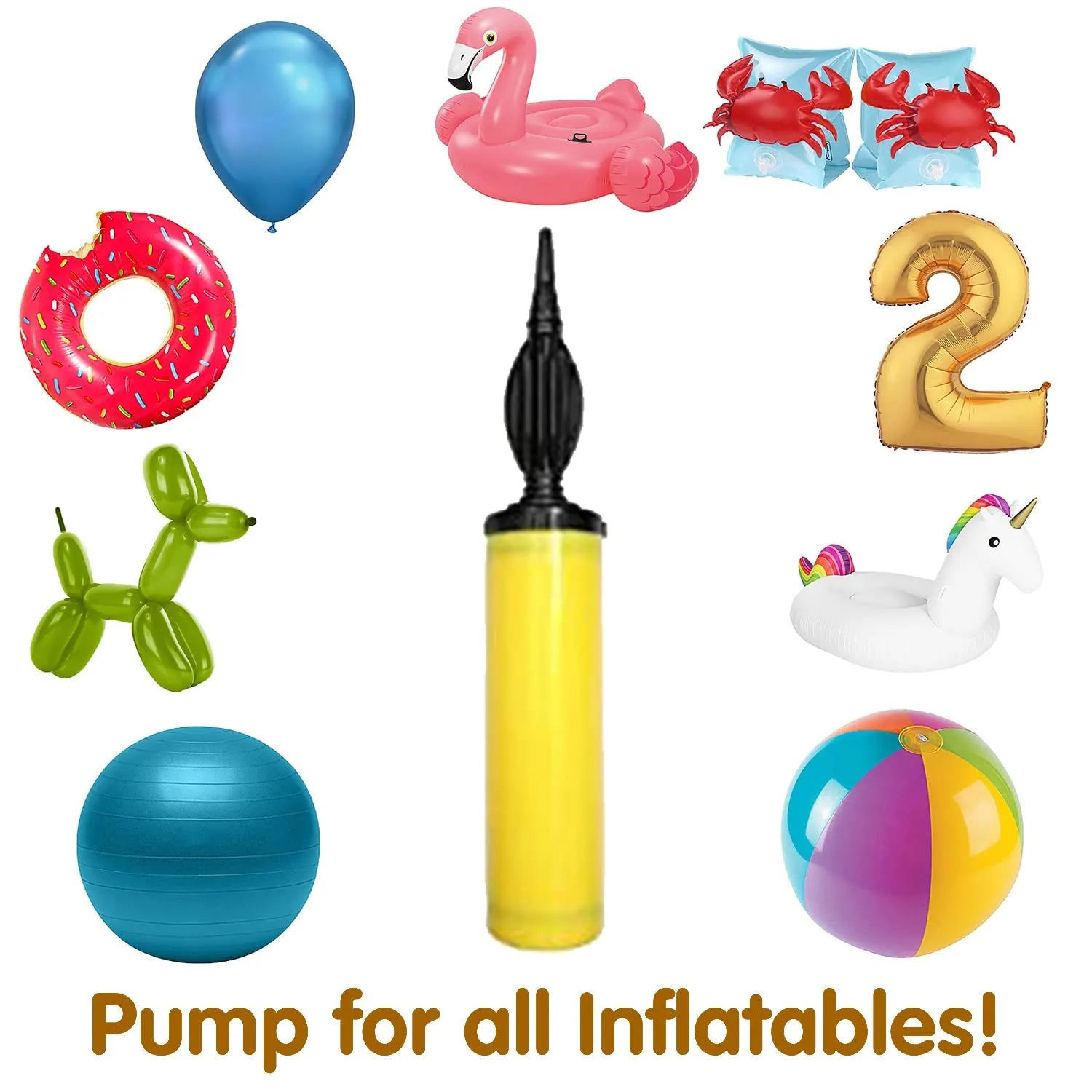 Double Nozzle Balloon Pump for Party Decoration – Manual Balloon Inflator for Birthday, Baby Shower & Celebration Setup