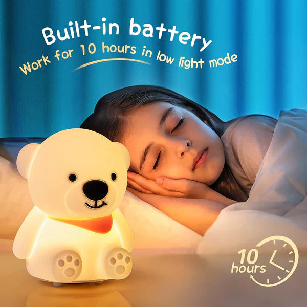 Bear Night Light for Kids,16 Colour Changing Baby Night Light