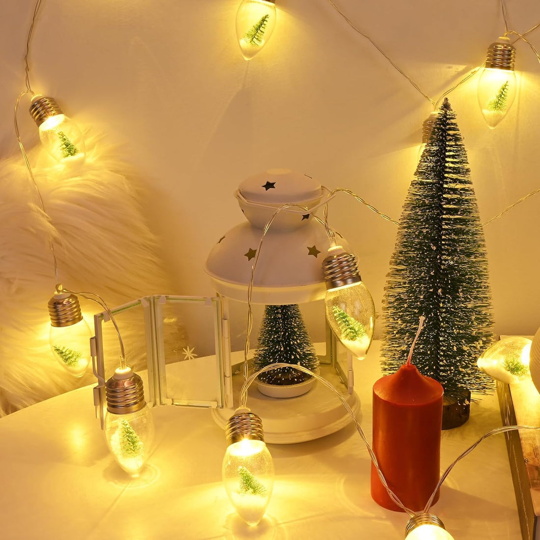 Christmas Tree Snow Globe Tree String Lights