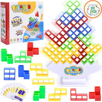 Tetra Tower Balance Game – Wobbly Block Stacking Challenge for Party Nights | Fun Skill Game for Adults, Kids & Family Game Nights