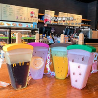 Kawaii Watermelon Ice Cream Sippers with Strap and Stickers