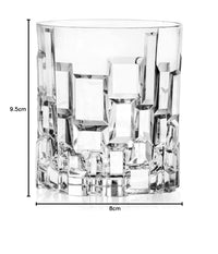 Double Old Fashioned Crystal Glass – 300ml (6 Piece) | Italian Cut Design Whisky & Cocktail Tumbler for Bar, Home, or Gifting