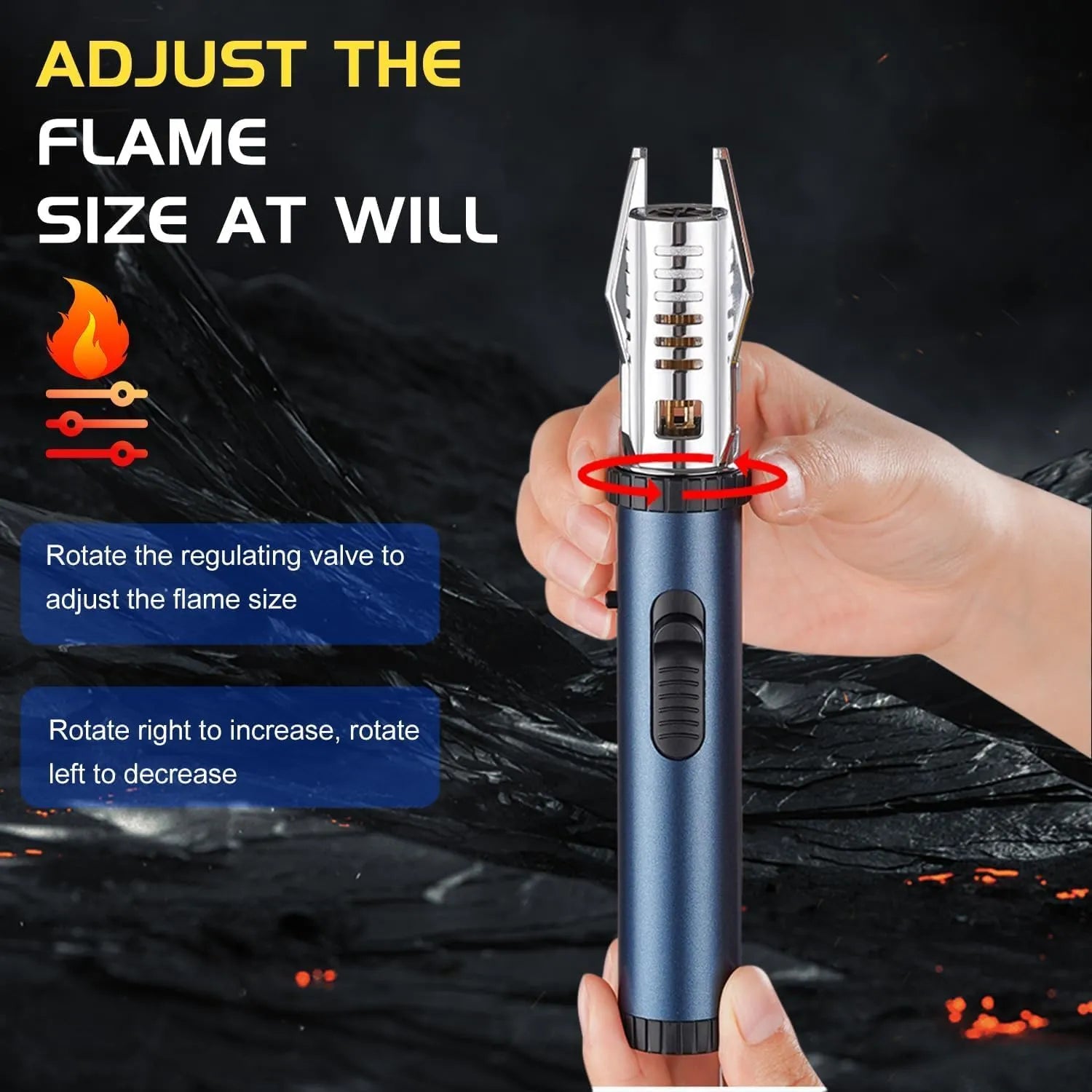 Jet Flame Torch Lighter – Refillable Windproof Metal Flame Lighter for Parties, Candles, Hookah & Outdoor Use