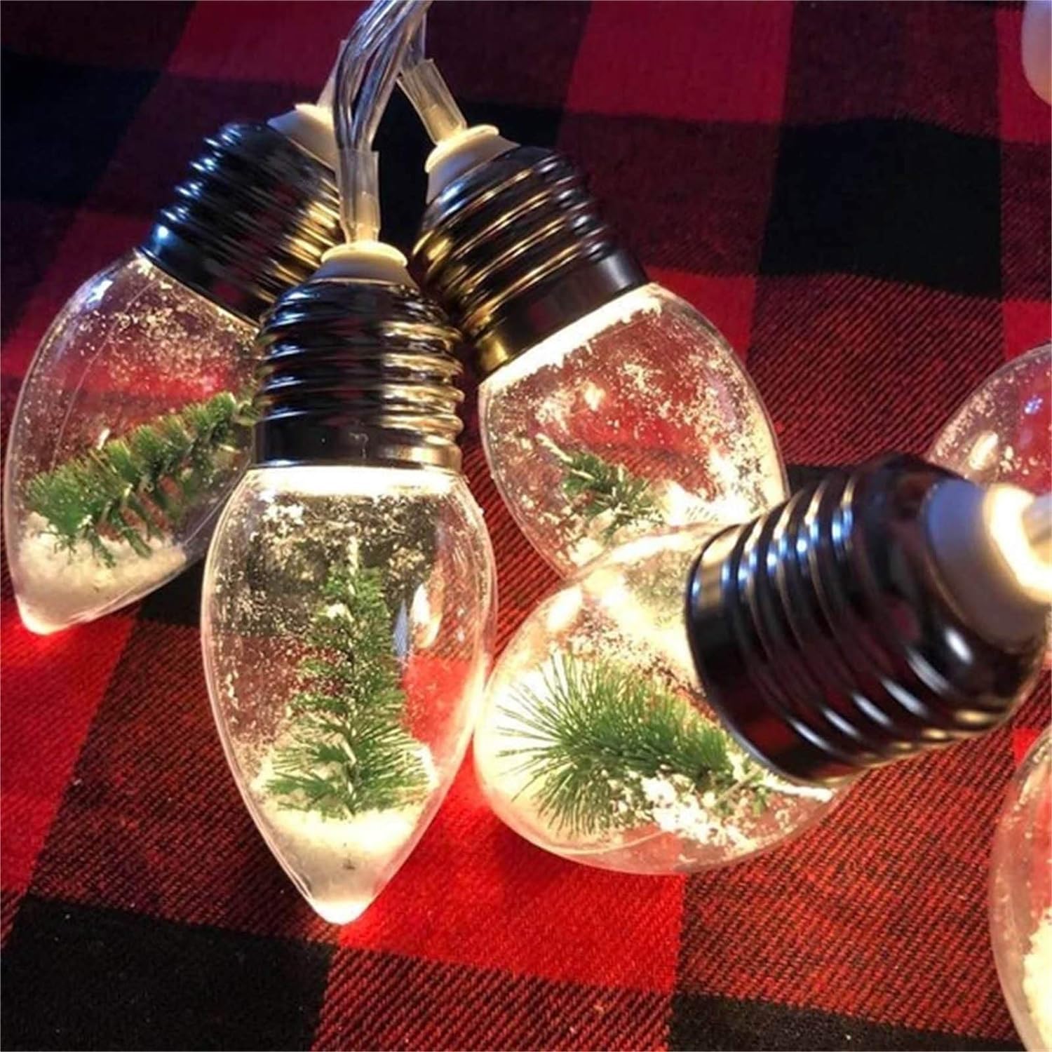 Christmas Tree Snow Globe Tree String Lights - Kalesh Monk