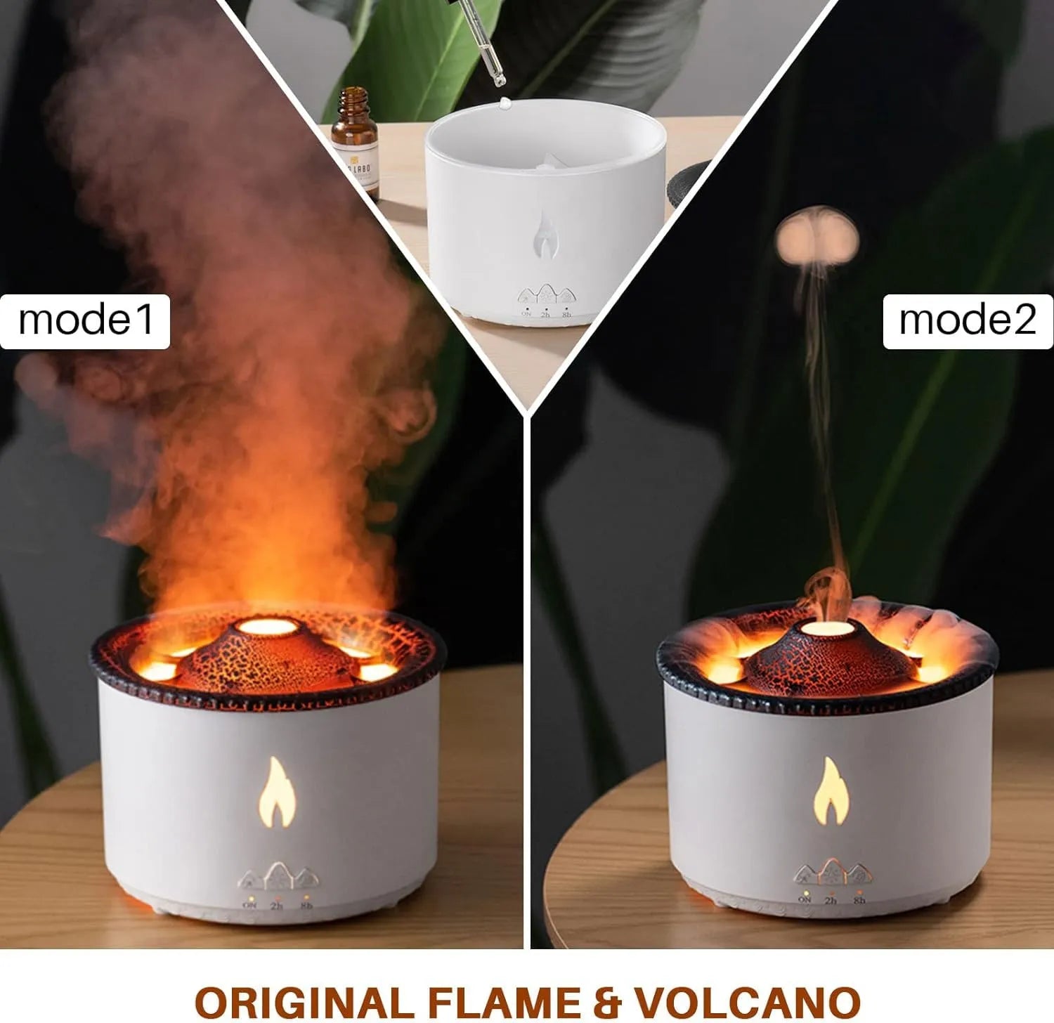 Volcano LED Humidifier – Aromatherapy Diffuser with Lava Effect | Cool Mist Air Purifier & Night Light for Home, Office & Bedroom