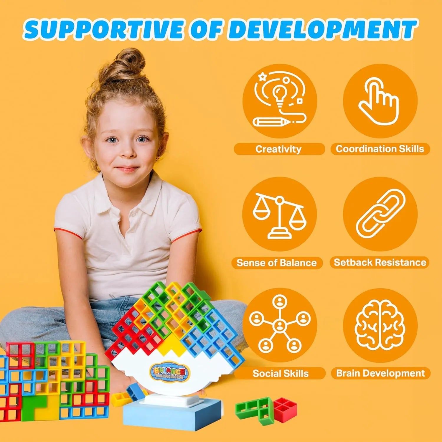 Tetra Tower Balance Game – Wobbly Block Stacking Challenge for Party Nights | Fun Skill Game for Adults, Kids & Family Game Nights