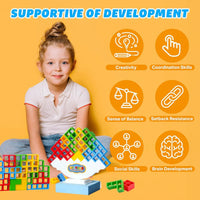 Tetra Tower Balance Game – Wobbly Block Stacking Challenge for Party Nights | Fun Skill Game for Adults, Kids & Family Game Nights