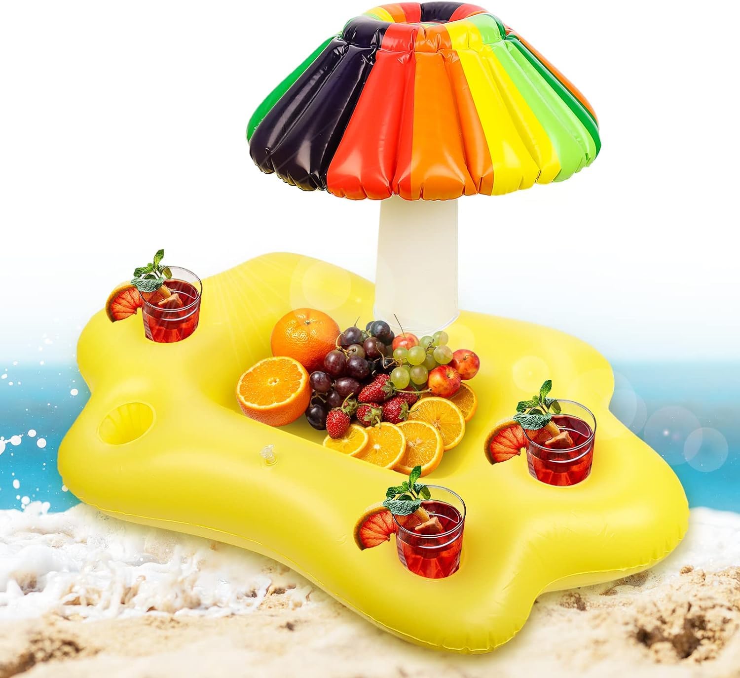Cloud Tray Bar Cup Drink Holder Container Party Swimming Pool Toy Floating Portable Buffet Ice Serving Drinks Salad Foods Fruits - Kalesh Monk
