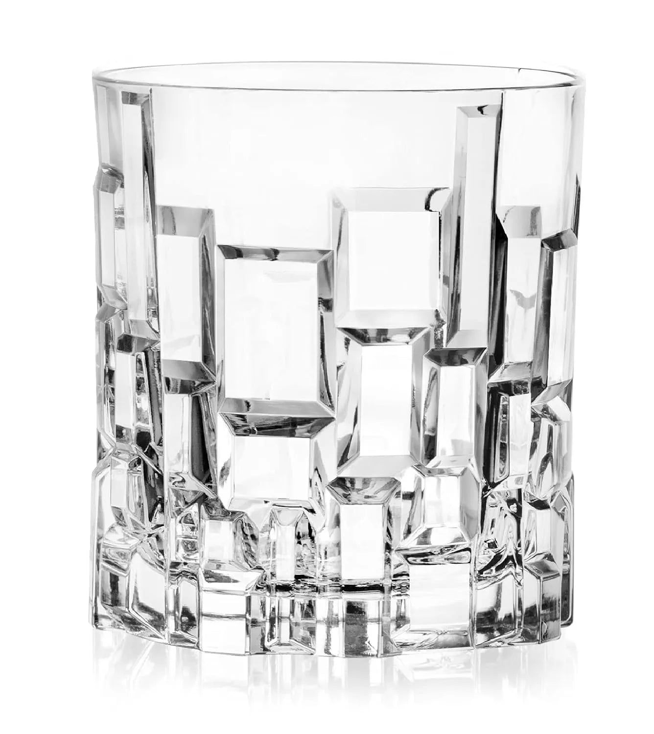 Double Old Fashioned Crystal Glass – 300ml (6 Piece) | Italian Cut Design Whisky & Cocktail Tumbler for Bar, Home, or Gifting
