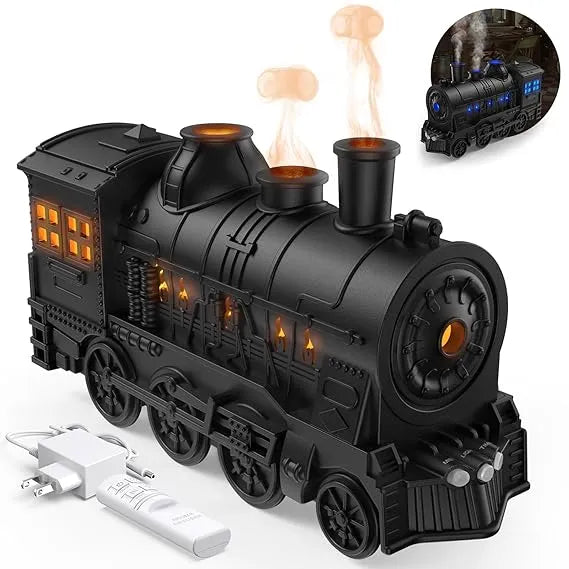 Train Humidifier with LED Steam Effect – Cute Aromatherapy Diffuser & Night Light | USB Rechargeable Cool Mist Air Purifier for Home & Desk