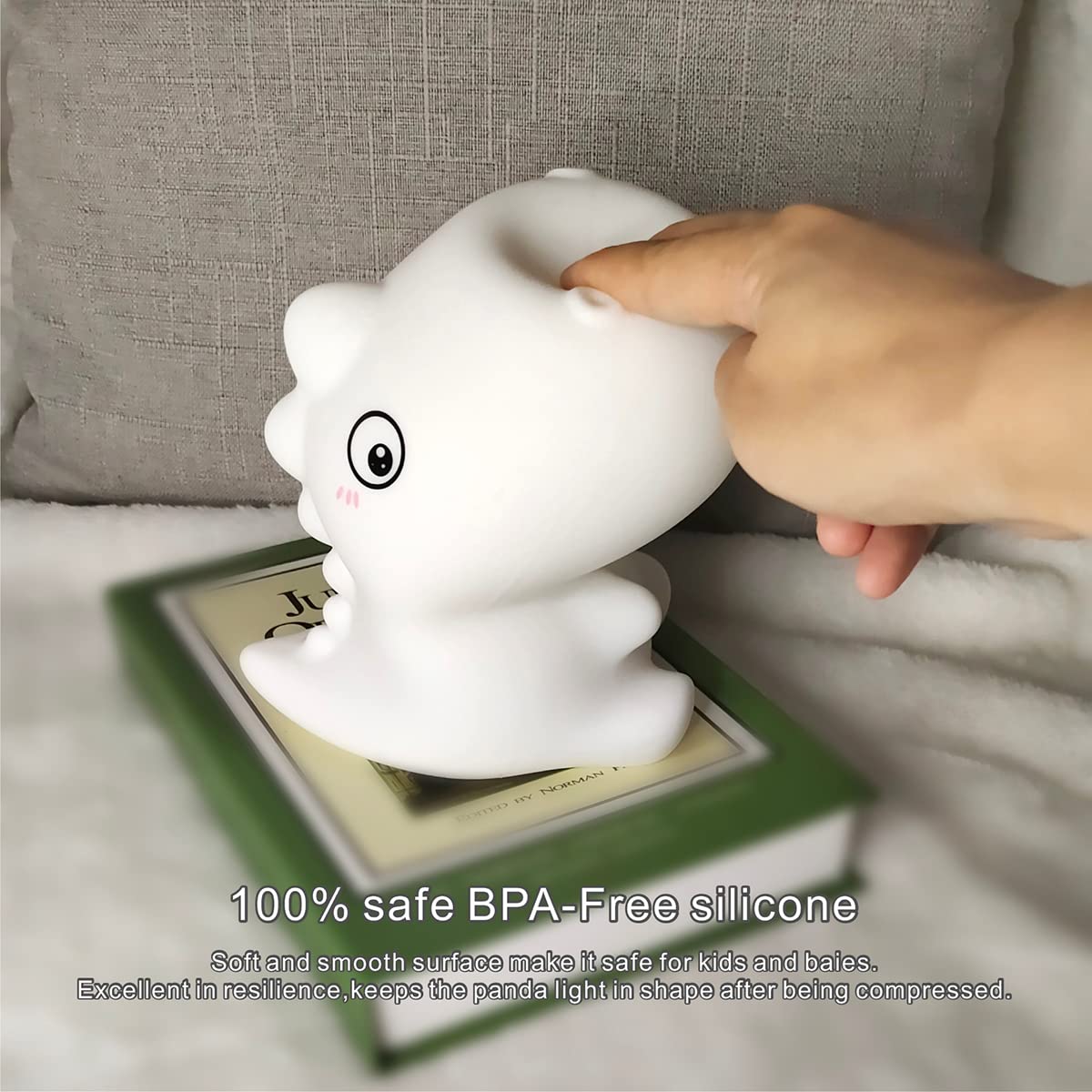 Kids Night Light Cute Dinosaur,Silicone Nursery Lamp for Baby - Kalesh Monk